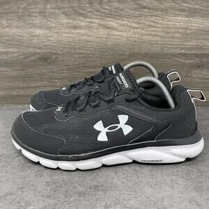 Under Armour Charged Assert 9 Running Shoes Womens Size 9 Black White Sneakers